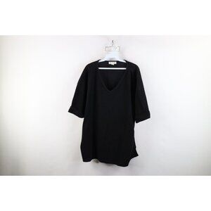 Vintage 90s Express Womens Large Faded Blank Baggy Thermal Ribbed Knit T-Shirt